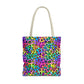 Bespattered Facade Candy Coated Neon Leopard Eco-Friendly Carryall Tote Bag