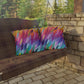 Bespattered Facade Rainbow Feathers UV-Resistant Outdoor Pillows | 4 Sizes