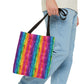 Bespattered Facade Rainbow Stripes Eco-Friendly Carryall Tote Bag