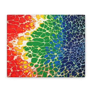 Bespattered Facade Rainbow Seaside Stretched Matte Canvas Art Prints | Multiple Sizes