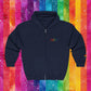 Bespattered Facade Rainbow LGBTQ+ Pride Embroidered Full-Zip Hoodie