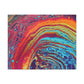 Bespattered Facade Rainbow Rings Stretched Matte Canvas Art Prints | Multiple Sizes