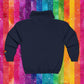 Bespattered Facade Rainbow Proud LGBTQ+ Pride Embroidered Full-Zip Hoodie