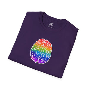 Bespattered Facade Rainbow Brain Unisex Softstyle T-Shirt