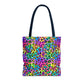 Bespattered Facade Candy Coated Neon Leopard Eco-Friendly Carryall Tote Bag