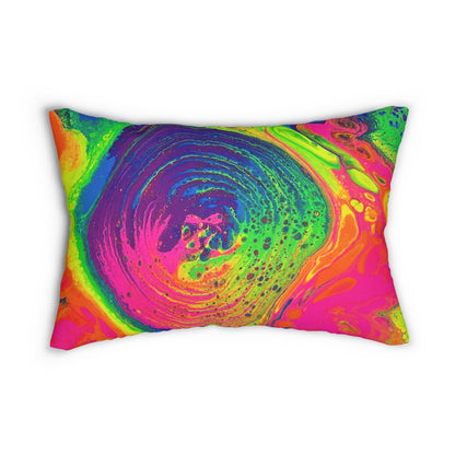 Bespattered Facade Tasty Neons Lumbar Throw Pillow