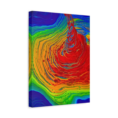 Bespattered Facade Fluid Art Abstract Painting Stretched Matte Canvas Art Prints | Multiple Sizes