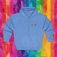 Bespattered Facade Rainbow Proud LGBTQ+ Pride Embroidered Full-Zip Hoodie