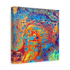 Bespattered Facade Fluid Art Abstract Painting Stretched Matte Canvas Art Prints | Multiple Sizes