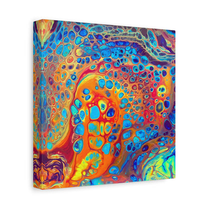 Bespattered Facade Fluid Art Abstract Painting Stretched Matte Canvas Art Prints | Multiple Sizes