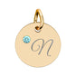 CUSTOM Birthstone Circle Charm — Personalized Initial Necklace Pendant