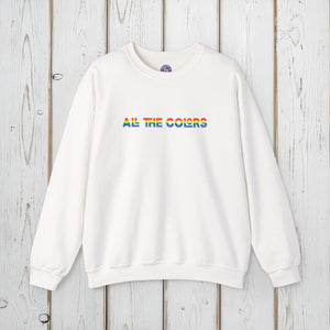 Bespattered Facade "All the Colors" Rainbow Embroidered Crewneck Sweatshirt