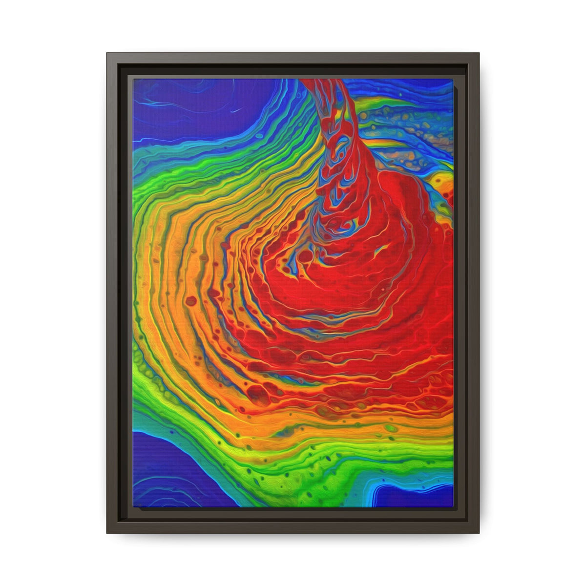 Bespattered Facade Fluid Art Abstract Painting Framed Canvas Art Print | 4 Frame Colors | Multiple Sizes