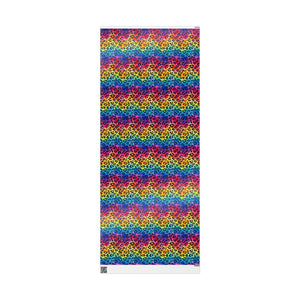 Bespattered Facade Rainbow Watercolor Leopard Wrapping Paper | Three Sizes | Glossy or Matte