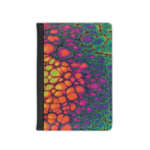 Bespattered Facade Neon Butterfly Vegan Leather Passport Cover