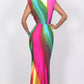 Multi Color Rainbow Swirl Print Dress