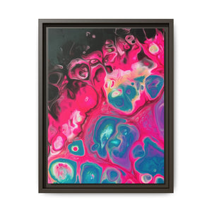 Bespattered Facade Fluid Art Abstract Painting Framed Canvas Art Print | 4 Frame Colors | Multiple Sizes