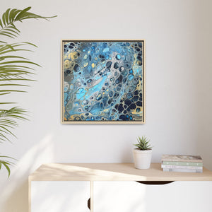 Bespattered Facade Fluid Art Abstract Painting Framed Canvas Art Print | 4 Frame Colors | Multiple Sizes