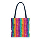 Bespattered Facade Rainbow Stripes Eco-Friendly Carryall Tote Bag