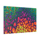 Bespattered Facade Neon Butterfly Stretched Matte Canvas Art Prints | Multiple Sizes