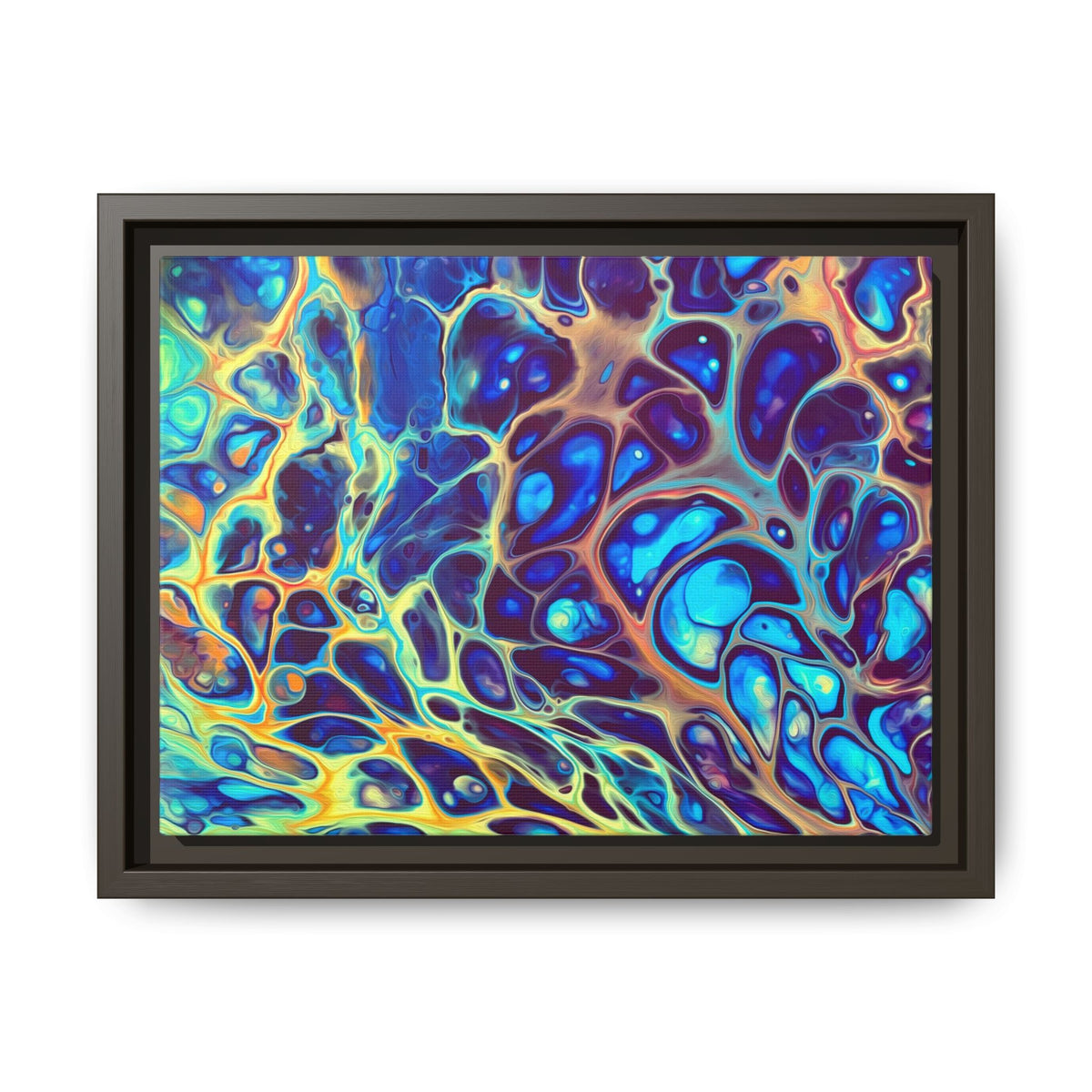 Bespattered Facade Fluid Art Abstract Painting Framed Canvas Art Print | 3 Frame Colors | Multiple Sizes