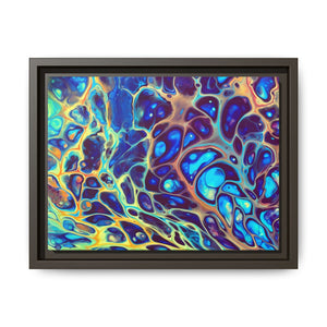 Bespattered Facade Fluid Art Abstract Painting Framed Canvas Art Print | 3 Frame Colors | Multiple Sizes