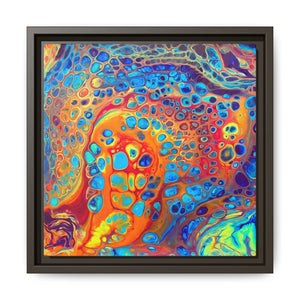 Bespattered Facade Fluid Art Abstract Painting Framed Canvas Art Print | 4 Frame Colors | Multiple Sizes