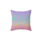 Bespattered Facade Vibrant Leopard Print Faux Suede Square Throw Pillow | 4 Sizes