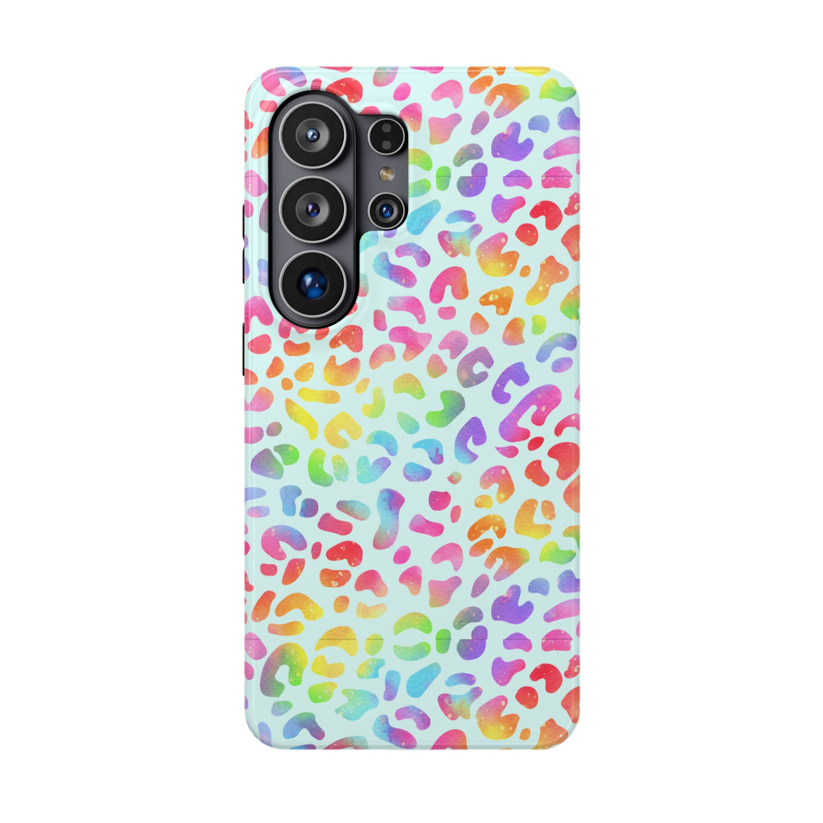Bespattered Facade Bright Rainbow Leopard Impact-Resistant Case