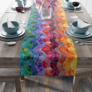 Bespattered Facade Rainbow Mosaic Table Runner (2 sizes)