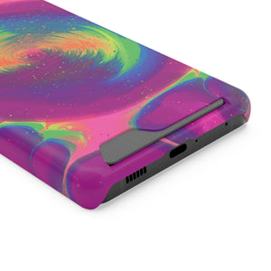 Bespattered Facade Neon Hurricane Phone Case With Card Holder