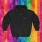 Bespattered Facade Rainbow LGBTQ+ Pride Embroidered Full-Zip Hoodie