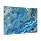 Bespattered Facade Blue Marble Stretched Matte Canvas Art Prints | Multiple Sizes