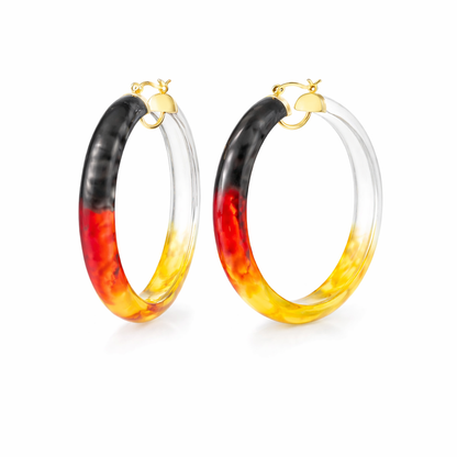 Tie Dye Lucite Hoops in Earth