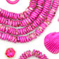 Pretty in Pink Bright Speckled Bone Beads, 9x3mm, 75 beads