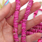 Pretty in Pink Bright Speckled Bone Beads, 9x3mm, 75 beads