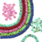 Bead Bundle: Handmade Saucer Disc Spacer Bone Beads, 9x3mm, 5 Strands & Colors, 300+ Beads