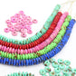 Bead Bundle: Handmade Saucer Disc Spacer Bone Beads, 9x3mm, 5 Strands & Colors, 300+ Beads