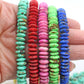 Bead Bundle: Handmade Saucer Disc Spacer Bone Beads, 9x3mm, 5 Strands & Colors, 300+ Beads
