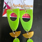 Lime Geometry Earrings