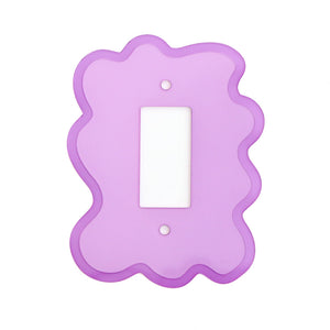 Lavender squiggle light switch cover
