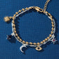 Moon Magic 2 Row Charm Bracelet