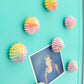 Rainbow faux meringue frosting magnets