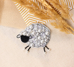 Curly Sheep Bead Embroidery Decoration Kit by Abris Art AD-236