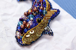Blue Whale Bead Embroidery Decoration Kit by Abris Art AD-239