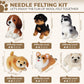 Norwegian Elkhound Needle Felting Kit. Wizardi DIY Wool Craft Kit F07N8-W547-N1