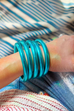 Aqua Luxe Thai Buddhist Temple Bracelets, Mantra Bangle, Kumlai
