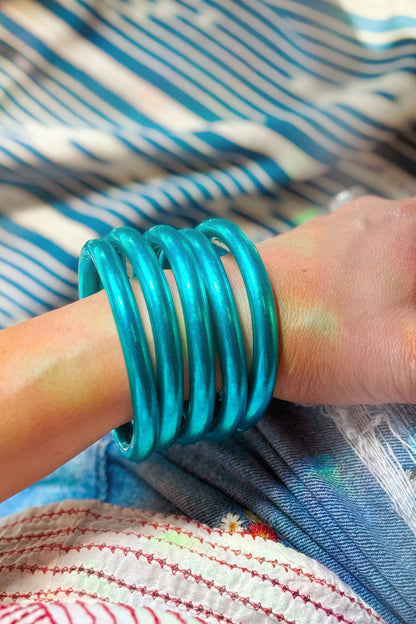 Aqua Luxe Thai Buddhist Temple Bracelets, Mantra Bangle, Kumlai