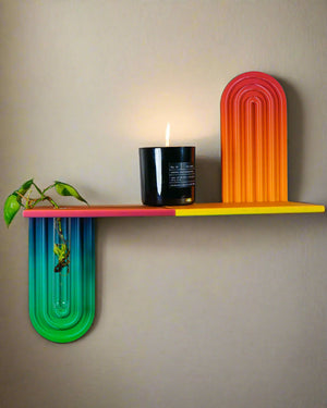 Modern Floating Wall Shelf, Unique Arch Oval Home Decor, 3D Printed Propagation or Reed Diffuser Shelf, Wall Shelf Catchall, Entryway Decor