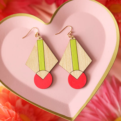 Neon Art Deco Earrings